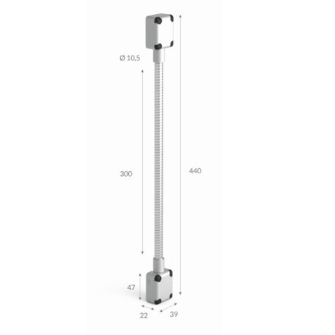 Door Loops 300mm Grijs Box-Stalen flexible buis 