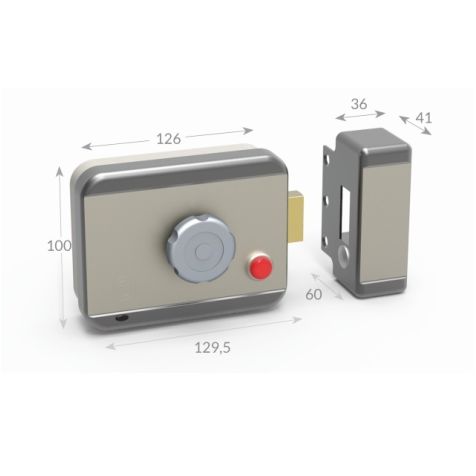 RimTopLock Avec push-button &Bouton/Temp.Unlock/12Vdc/Timer 