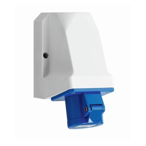 Prise CEE murale, IP44, 32 A, 4 pôles, 400 V, 6h, rouge