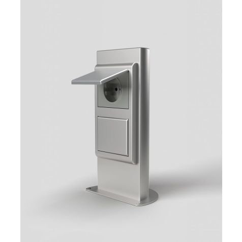 Colonne d'énergie ES301 - 2 modules (1x UTE + 2x CAT6a), acier inoxydable sablé