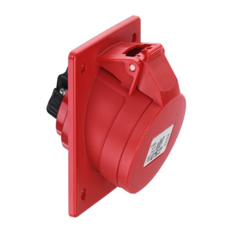 Prise CEE sur embase, 20°, IP44, 16 A, 3 pôles, 230 V, 6h, bleu