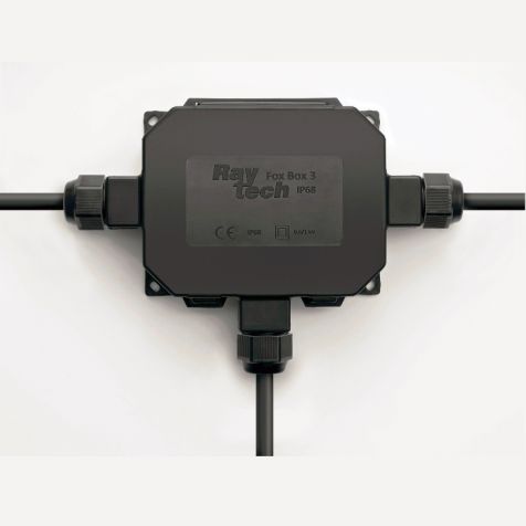 FOX BOX - N   Boîte de jonction noire à 5 entrées pour câbles ou tubes (1 pc).