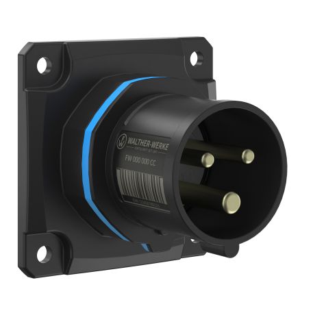 NEO Socle connecteur mural Droit 16A 3P 6h IP54 230V avec connexion à vis