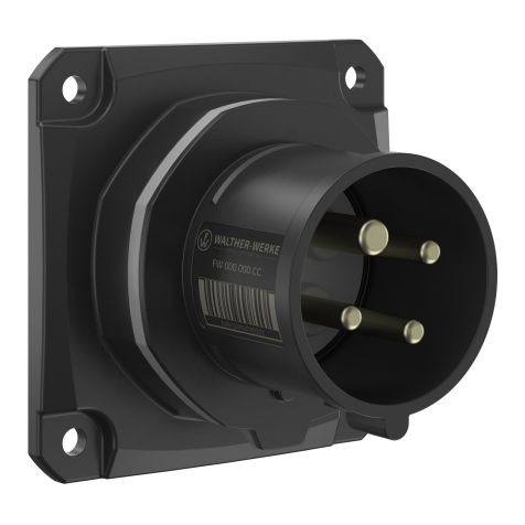 NEO Socle connecteur mural Droit 16A 4P 1h IP54 1000V avec pince à ressort