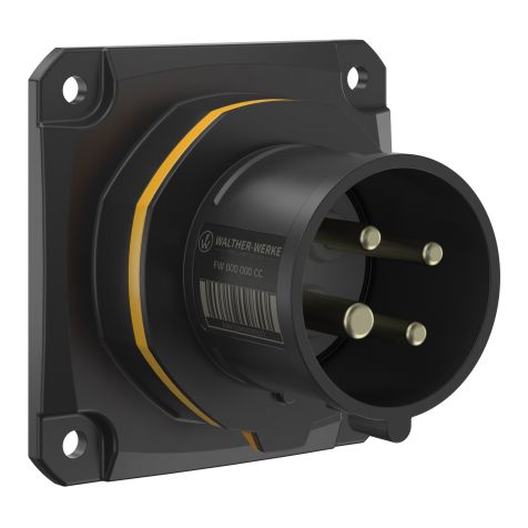 NEO Socle connecteur mural Droit 16A 4P 4h IP54 130V avec pince à ressort