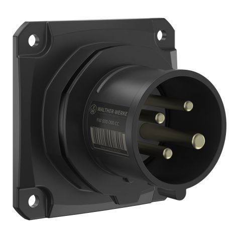 NEO Socle connecteur mural Droit 16A 4P 8h IP54 500V avec pince à ressort