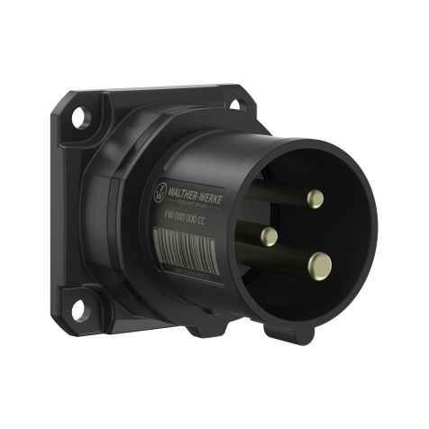 NEO Socle connecteur mural Droit 16A 3P 7h IP54 500V avec pince à ressort