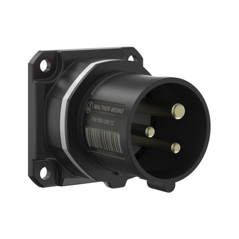 NEO Socle connecteur mural Droit 16A 3P 11h IP54 1000V avec connexion à vis