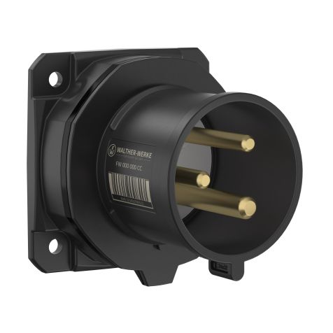 NEO Socle connecteur mural Droit 32A 3P 7h IP54 500V avec pince à ressort