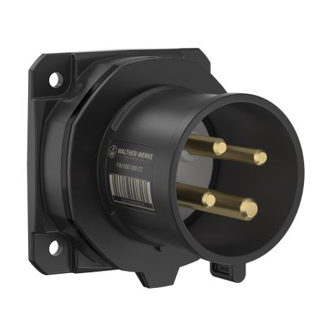 NEO Socle connecteur mural Droit 32A 4P 7h IP54 500V avec pince à ressort