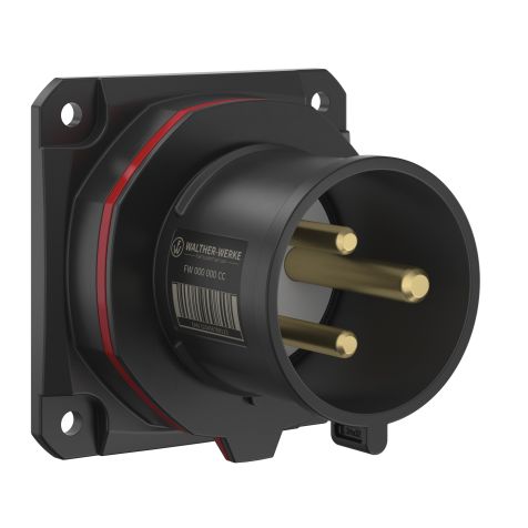NEO Socle connecteur mural Droit 32A 3P 9h IP54 400-440V avec pince à ressort