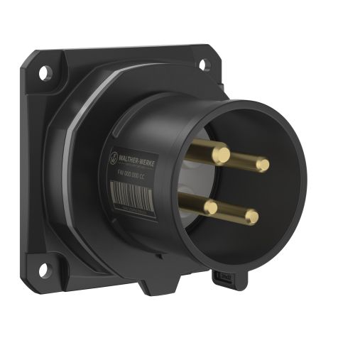 NEO Socle connecteur mural Droit 32A 4P 1h IP54 1000V avec pince à ressort