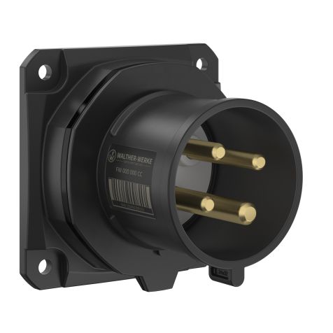NEO Socle connecteur mural Droit 32A 4P 7h IP54 500V avec pince à ressort