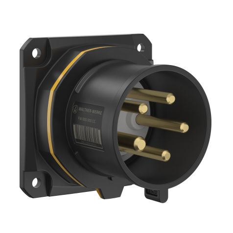 NEO Socle connecteur mural Droit 32A 5P 4h IP54 130V avec pince à ressort