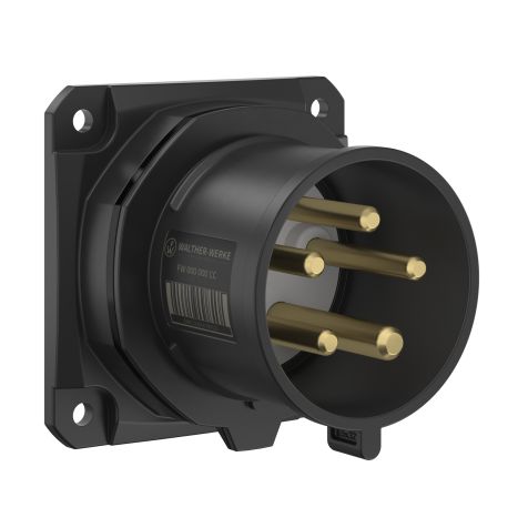 NEO Socle connecteur mural Droit 32A 5P 7h IP54 500V avec pince à ressort