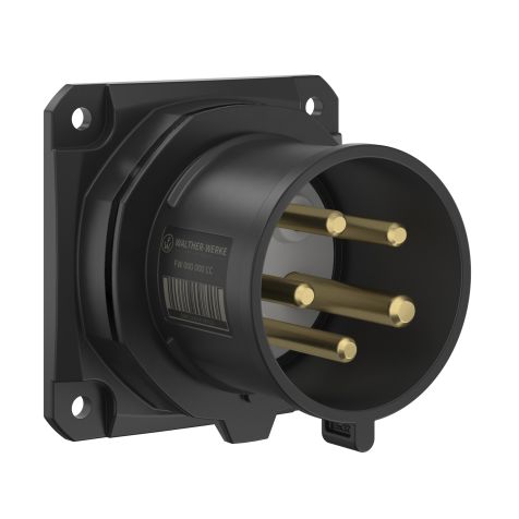 NEO Socle connecteur mural Droit 32A 5P 8h IP54 500V avec connexion à vis, déphasage
