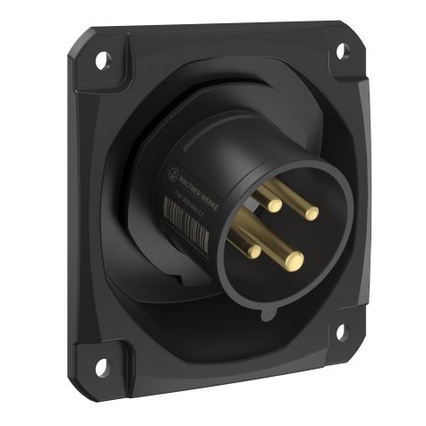 NEO Socle connecteur mural Incliné 16A 4P 7h IP54 500V avec pince à ressort