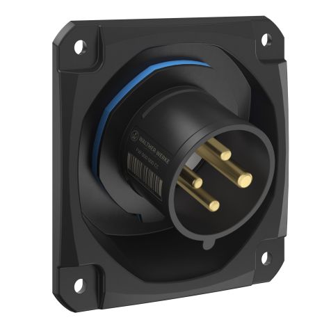 NEO Socle connecteur mural Incliné 16A 4P 9h IP54 230V avec pince à ressort