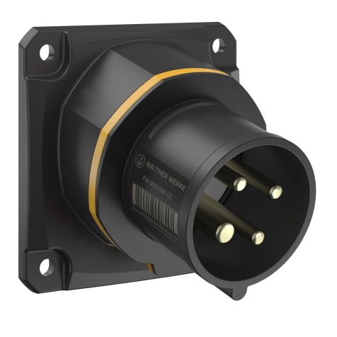 NEO Socle connecteur mural Incliné 16A 4P 4h IP54 130V avec pince à ressort