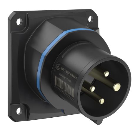 NEO Socle connecteur mural Incliné 16A 4P 9h IP54 230V avec pince à ressort