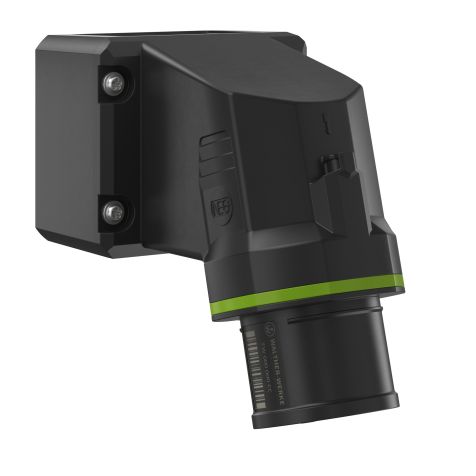NEO Socle connecteur mural Incliné 16A 4P 2h IP54 >50-500V avec pince à ressort et base pivotante
