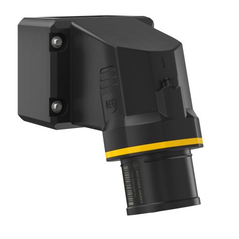 NEO Socle connecteur mural Incliné 16A 4P 4h IP54 130V avec pince à ressort et base pivotante