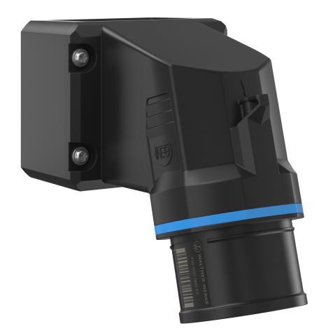 NEO Socle connecteur mural Incliné 16A 5P 9h IP54 230V avec borne à vis et socle pivotant
