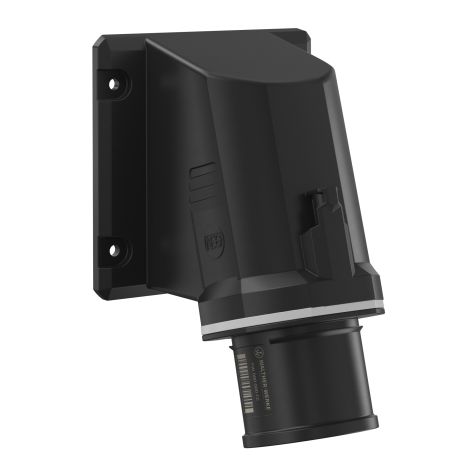 NEO Socle connecteur mural Incliné 32A 4P 1h IP54 1000V avec pince à ressort