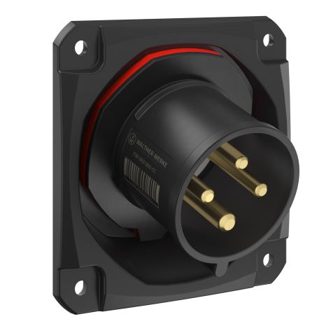NEO Socle connecteur mural Incliné 32A 4P 6h IP54 400-440V avec pince à ressort