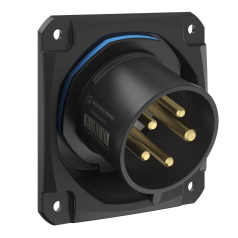 NEO Socle connecteur mural Incliné 32A 5P 9h IP54 230V avec pince à ressort