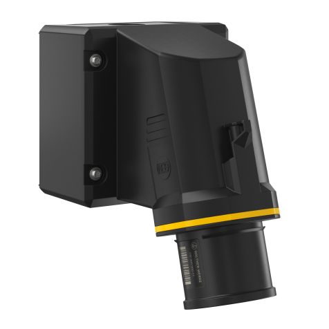 NEO Socle connecteur mural Incliné 32A 3P 4h IP54 130V avec pince à ressort et base pivotante