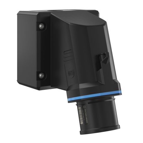NEO Socle connecteur mural Incliné 32A 4P 9h IP54 230V avec pince à ressort et base pivotante