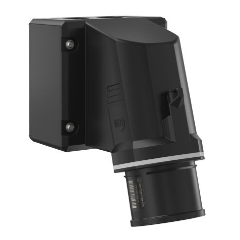 NEO Socle connecteur mural Incliné 32A 5P 1h IP54 1000V avec pince à ressort et base pivotante