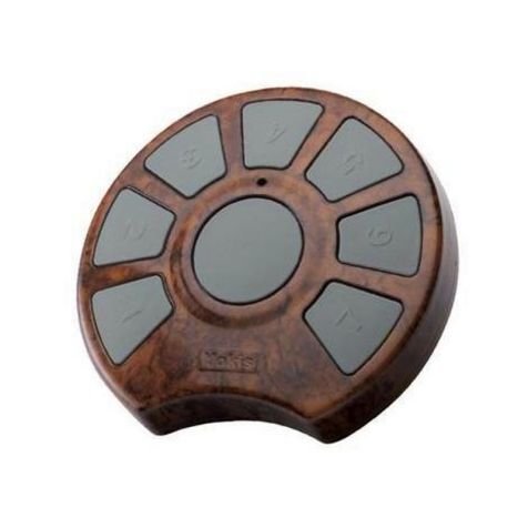 Luxe houten ronde afstandsbediening power met 8x drukknoppen