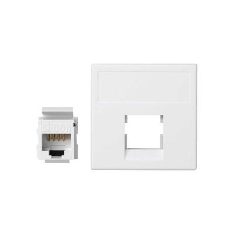 K45 Plaque VDM plate sans volet 1 x RJ 45Cat. 5e UTP - Blanc