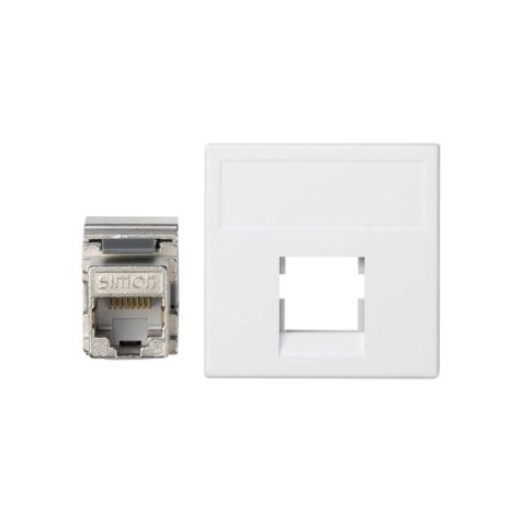 K45 Vlakke plaat VDM zonder klep 1 x RJ45 Cat 6 FTP - Sneeu