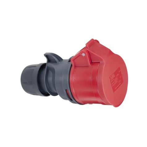 Fiche CEE femelle, IP44, 16 A, 4 pôles, 400 V, 6h, rouge