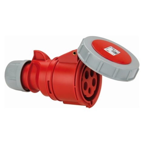 Fiche CEE femelle, IP67, 32 A, 4 pôles, 400 V, 6h, rouge