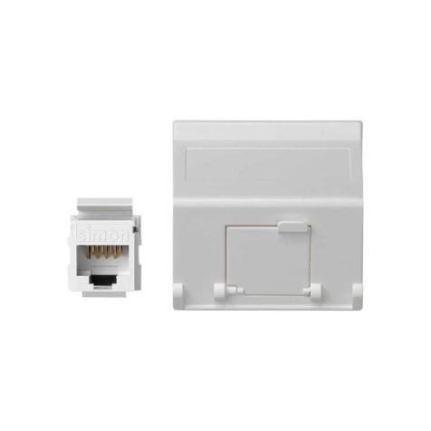 K45 Plaque VDM Incliné avec volet 1 x RJ 45 Cat. 5e UTP - Bl