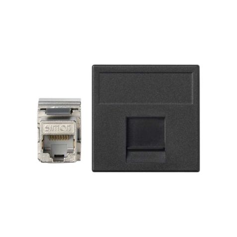 K45 Plaque VDM plate avec volet 1 x RJ 45Cat. 5e FTP - Gris