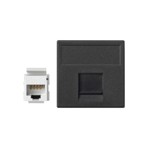 K45 Plaque VDM plate avec volet 1 x RJ 45Cat. 5e UTP - Gris