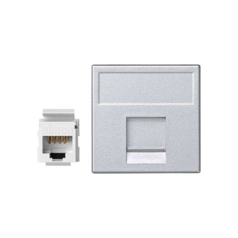 K45 Vlakke plaat VDM met klep 1 x RJ45 Cat 5e UTP - Alumini