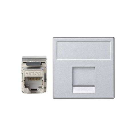 K45 Plaque VDM plate avec volet 1 x RJ 45Cat. 6 FTP - Alumin