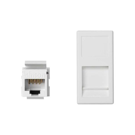 K45 Plaque VDM plate avec volet 1/2 x RJ 45 Cat. 5e UTP - Bla