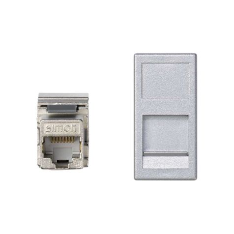 K45 Plaque VDM plate avec volet 1 x RJ 45Cat. 6 FTP - Alumin