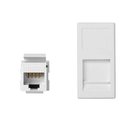 K45 Plaque VDM plate avec volet 1 x RJ 45Cat. 6 UTP - Blanc