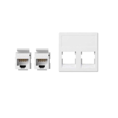 K45 Plaque VDM plate sans volet 2 x RJ 45Cat. 6 UTP - Blanc