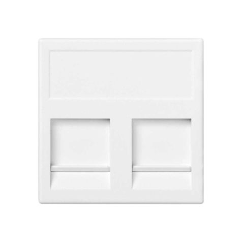 K45 Plaque VDM plate avec volet 2 x RJ 45 PanduitÂ® - Blanc n