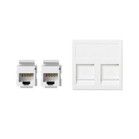 K45 Vlakke plaat VDM met klep 2 x RJ45 Cat 5e UTP - Sneeuww