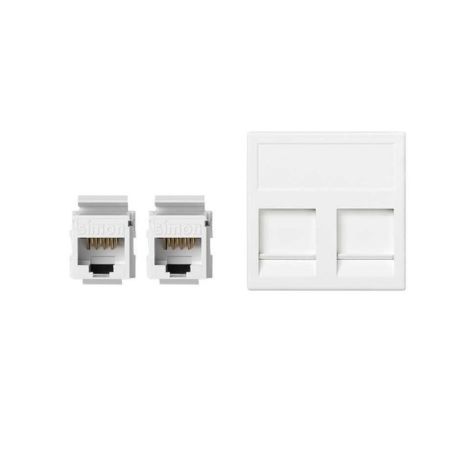 K45 Plaque VDM plate avec volet 2 x RJ 45Cat. 6 UTP - Blanc